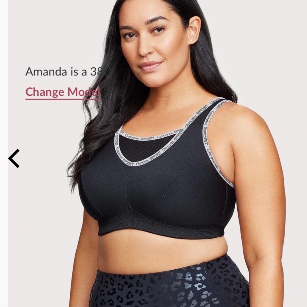 Glamorise Sport No-Bounce Camisole Sports Bra Black 1066 Womens 40H High Impact